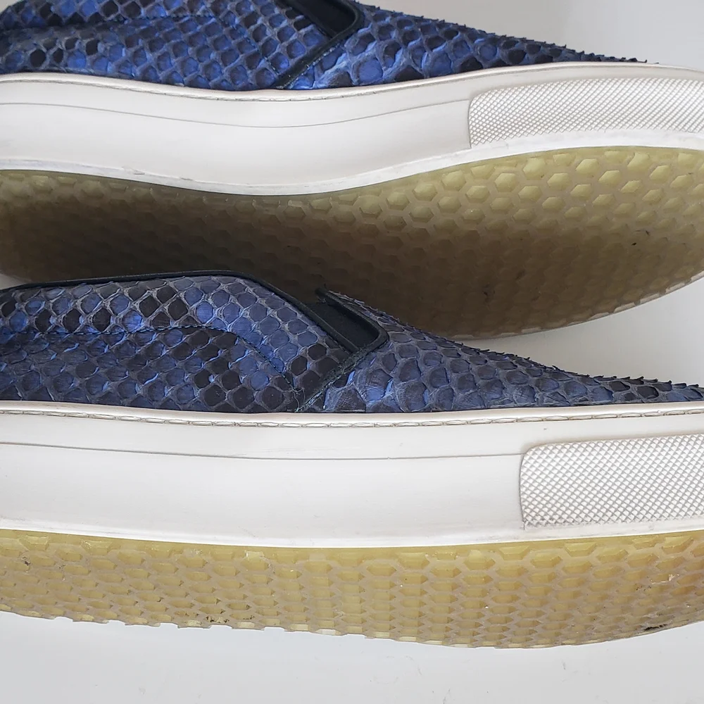 Celine Blue Snakeskin Slip-on Sneakers - Phoebe Philo Era Classics - Rare - Picture 4 of 5